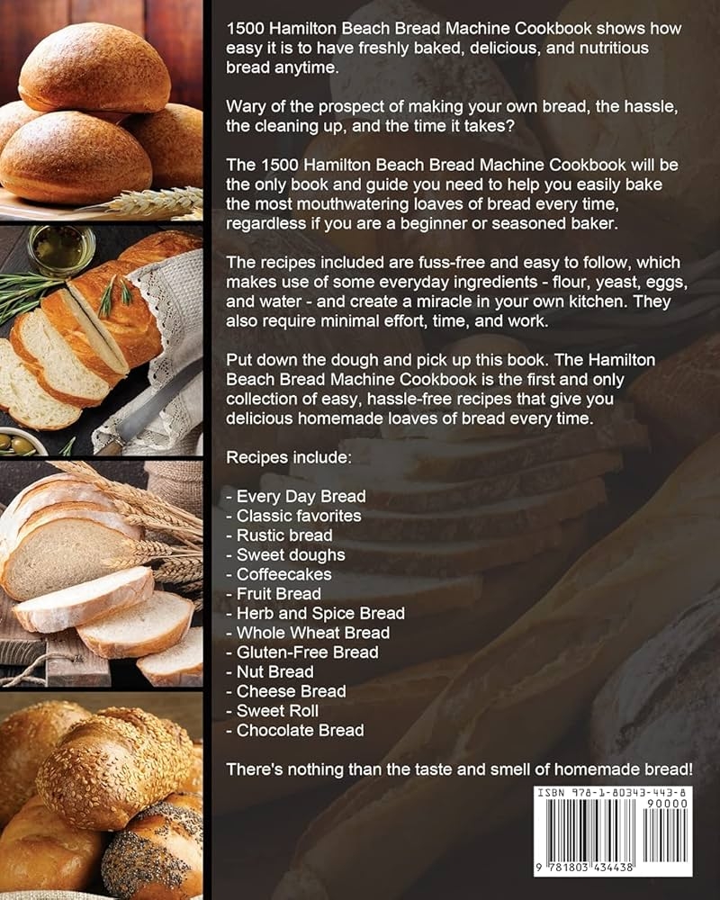 1500 Hamilton Beach Bread Machine Cookbook The Classic No Fuss And Gluten Free Recipes For Perfect Homemade Bread With Your Hamilton Beach Bread Machine Verdin Fabiola 9781803434438 Amazon Books