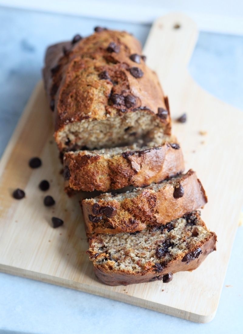 2 Banana Chocolate Chip Banana Bread Recipe With Brown Sugar