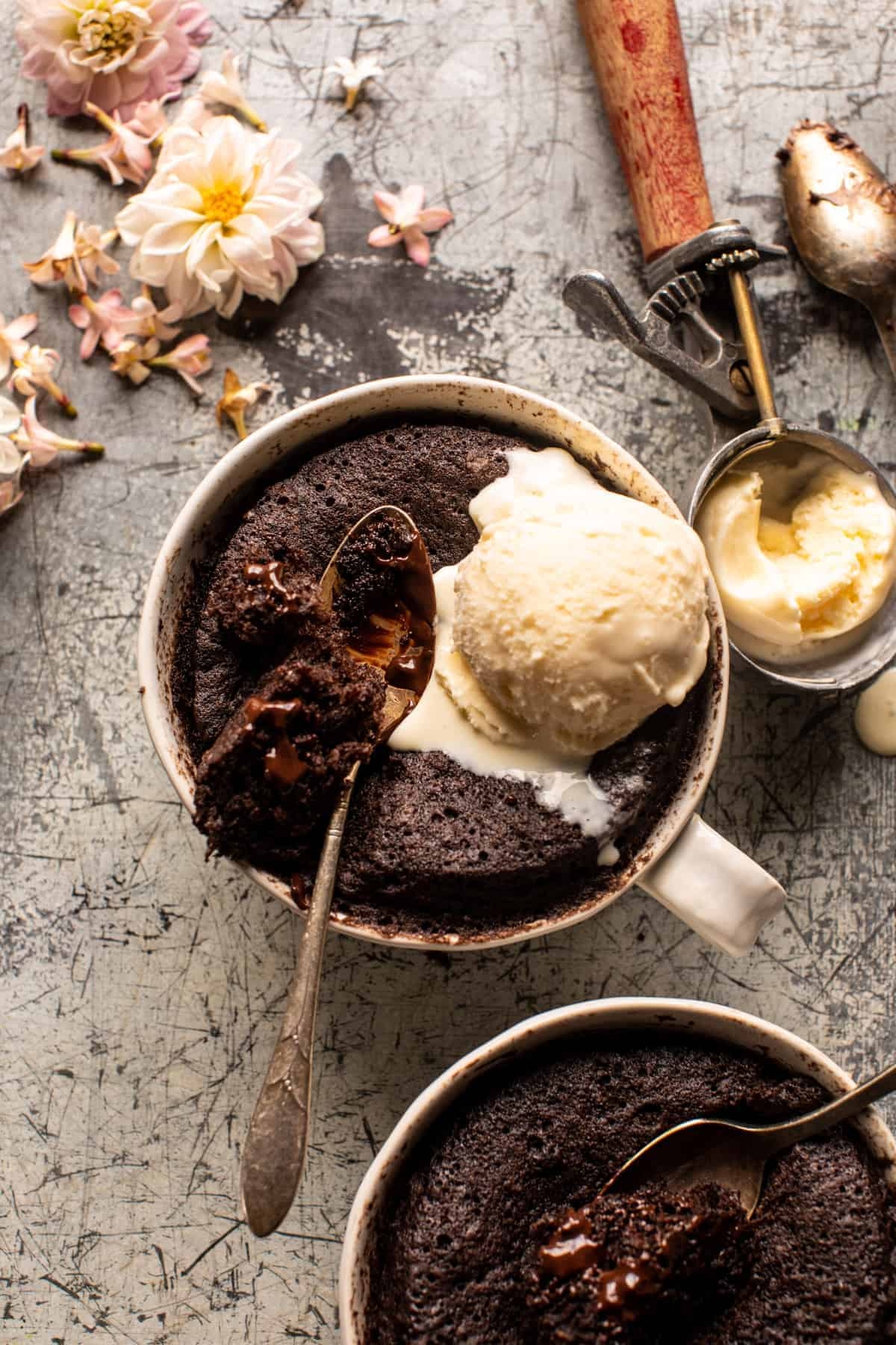 5 Minute Gooey Molten Chocolate Mug Cake HBH
