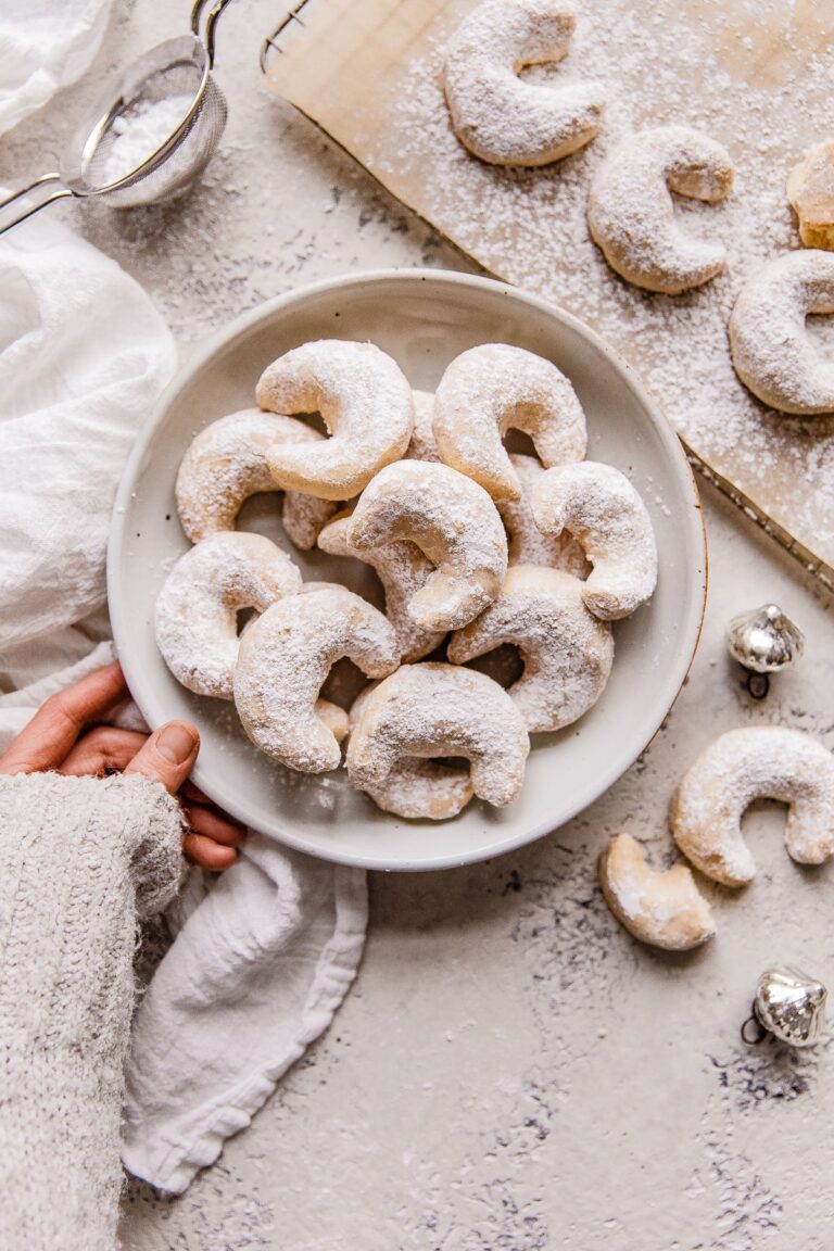 Almond Crescent Cookies Kipferls VIDEO A Beautiful Plate