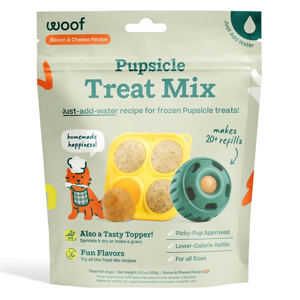 Amazon WOOF Dog Pupsicle Mix Easy to Make DIY Pupsicle Refills Tasty Healthy Pupsicle Mix Wholesome Ingredients Long Lasting Treats For Dogs Bacon And Cheese Mix Pet Supplies