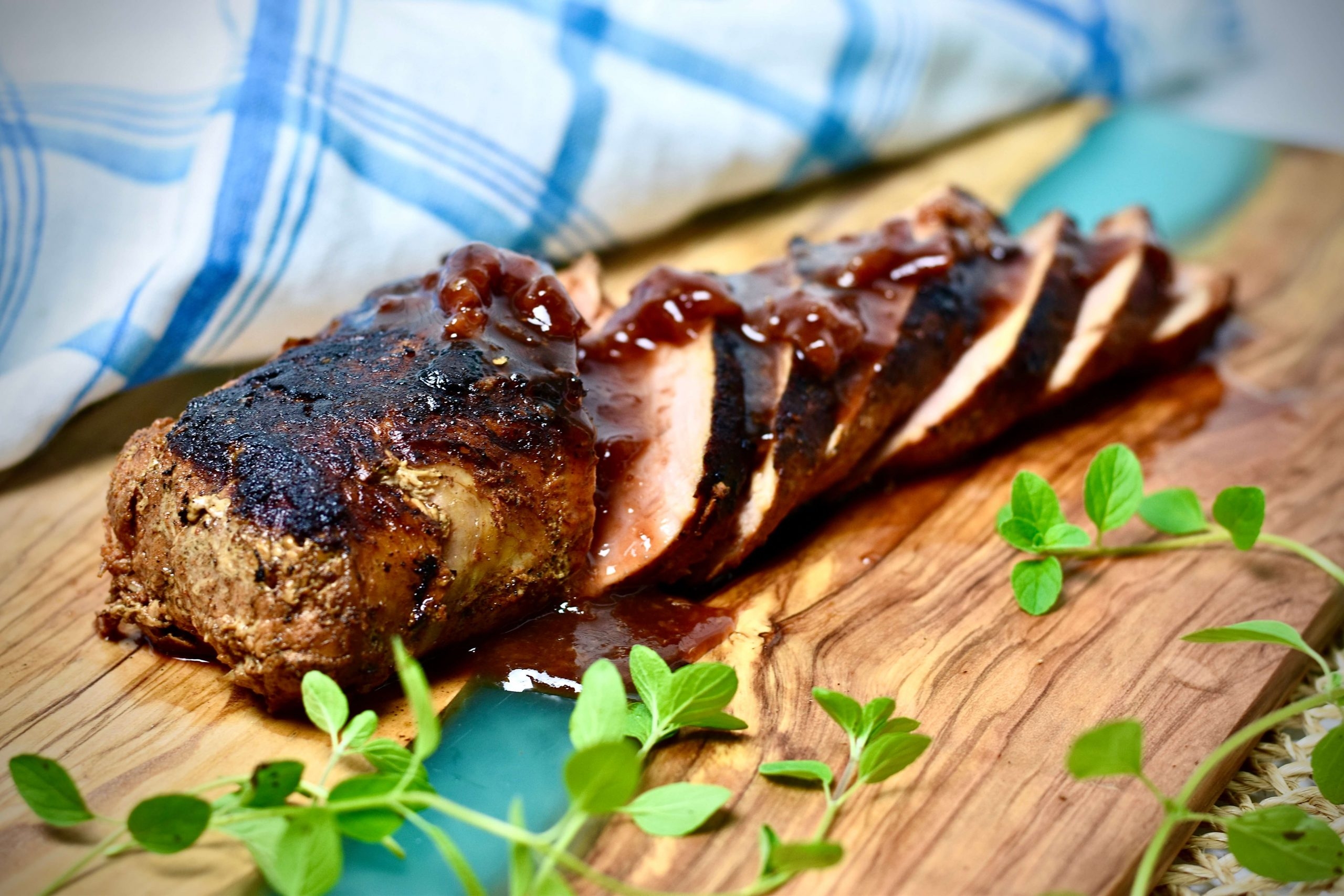 Apricot Ginger Glazed Pork Tenderloin On The Big Green Egg Grill Girl