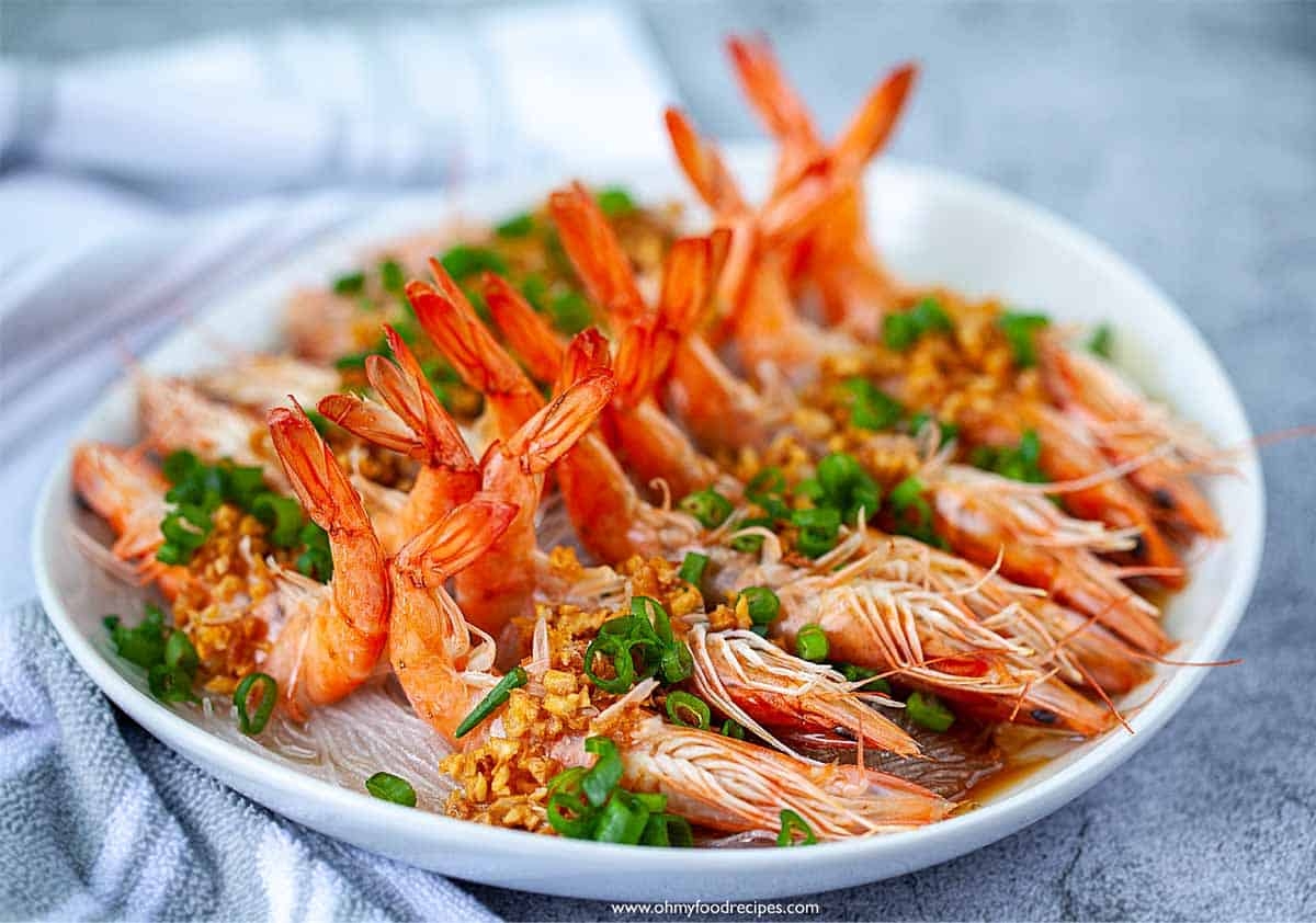 Authentic Steamed Garlic Shrimp Recipe Oh My Food Recipes