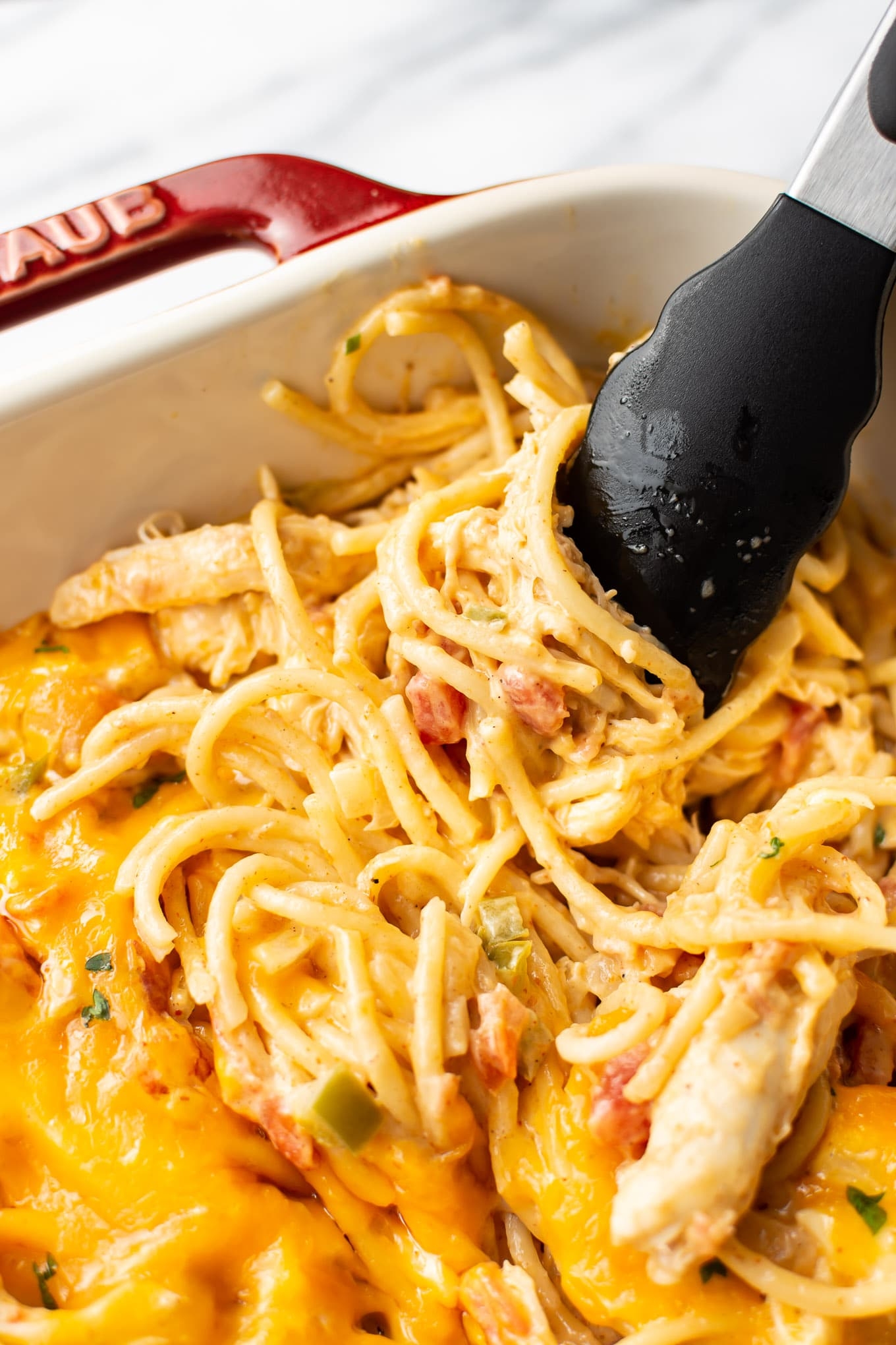 Baked Chicken Spaghetti with Rotel Salt Lavender