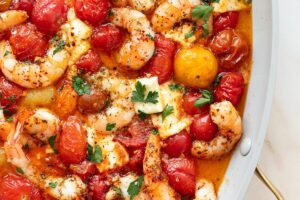 Baked Feta Shrimp And Tomatoes Familystyle Food