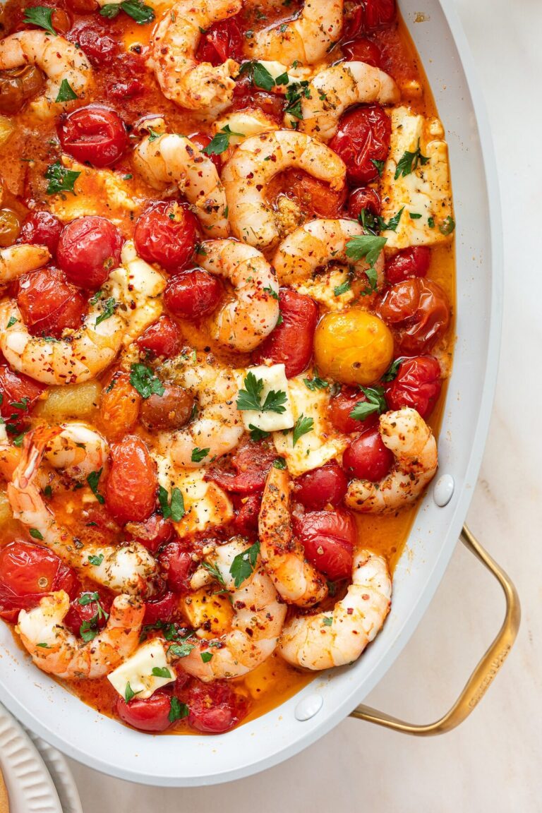 Baked Feta Shrimp And Tomatoes Familystyle Food