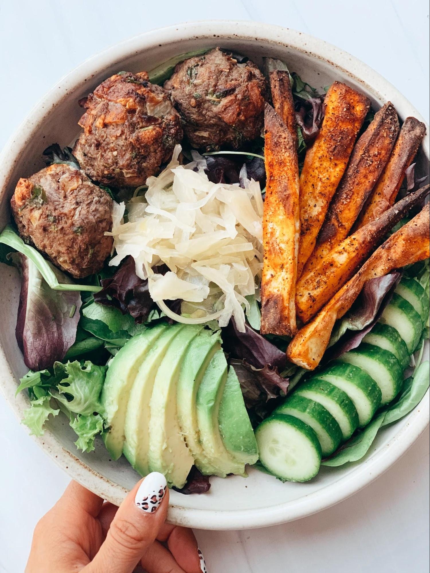 Bison Bacon Cilantro Burger Bowls Melissa s Healthy Kitchen