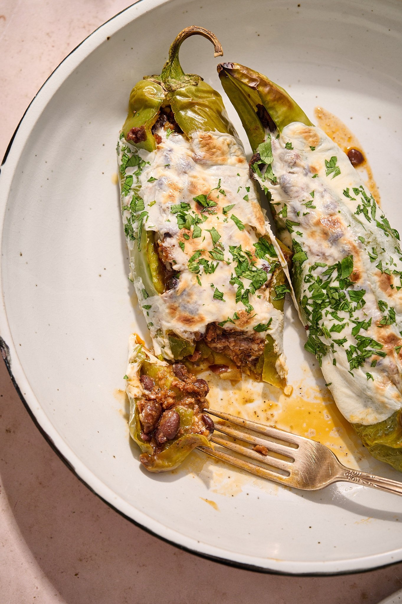 Black Bean stuffed Hatch Chile Peppers Michelle Mcglinn