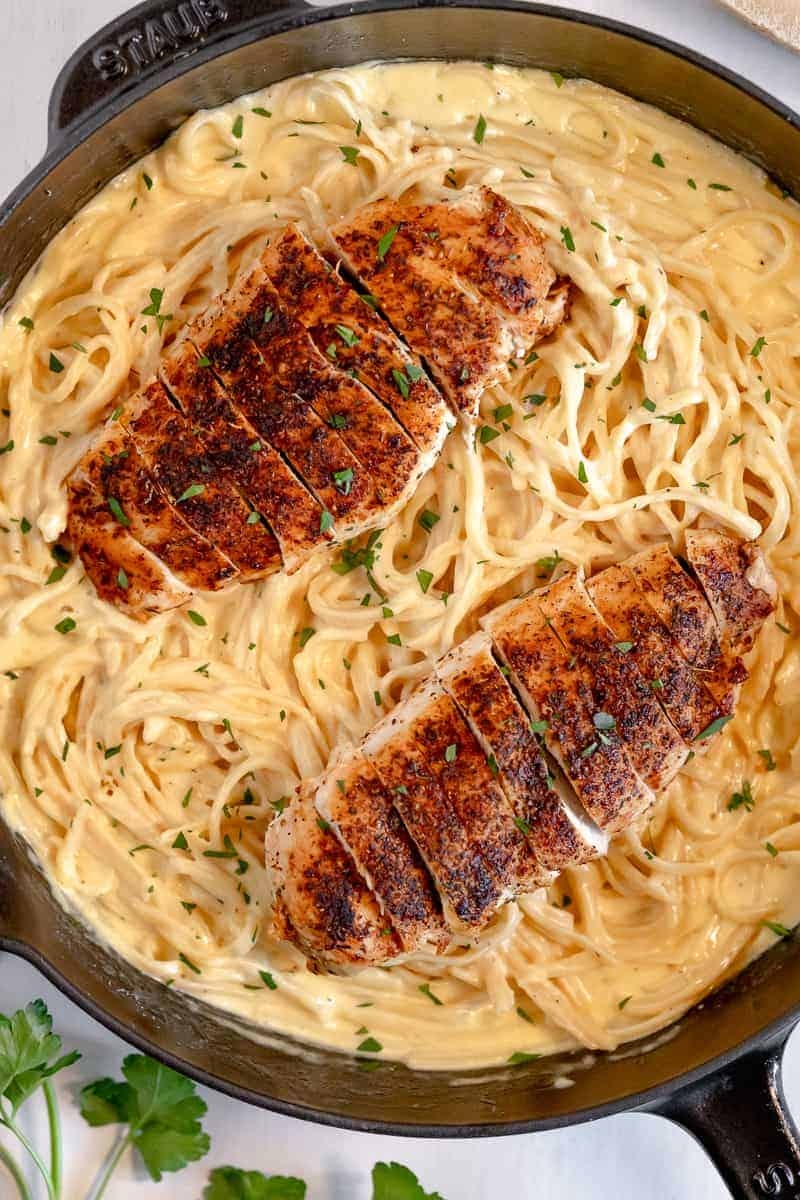 Blackened Chicken Alfredo Pasta Girl With The Iron Cast