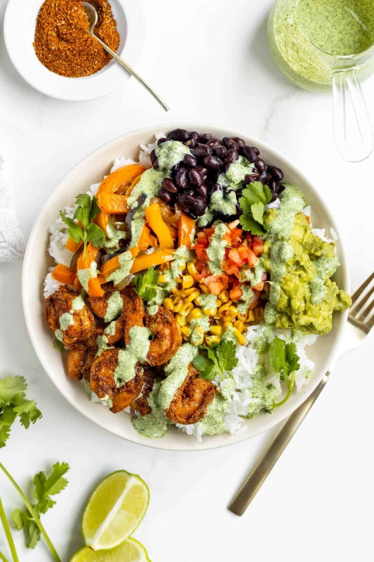Blackened Shrimp Bowls With Cilantro Lime Dressing Doublethespoonfuls