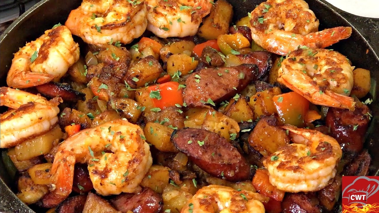 Cajun Shrimp Sausage And Potato Skillet Potato Skillet YouTube Cajun Shrimp Sausage And Potato Skillet Potato Skillet YouTube
