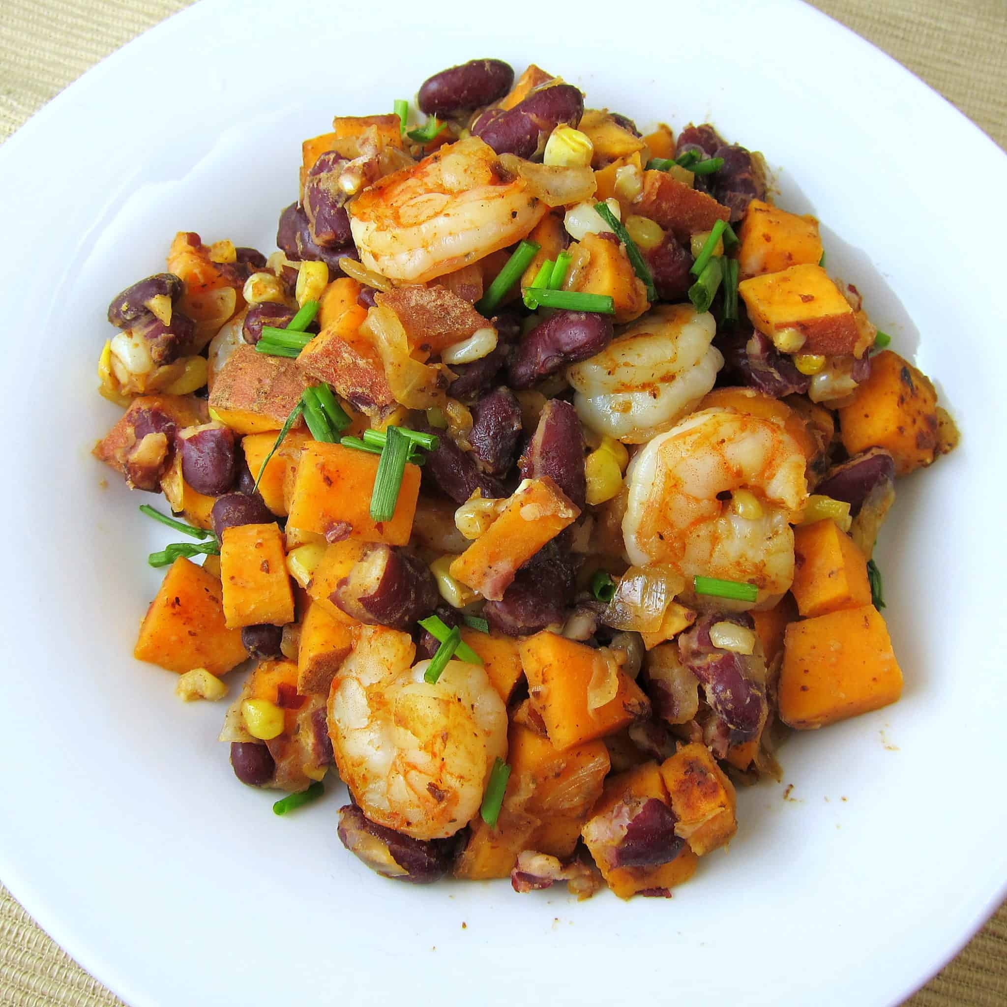 Cajun Shrimp Sweet Potato Hash Babaganosh