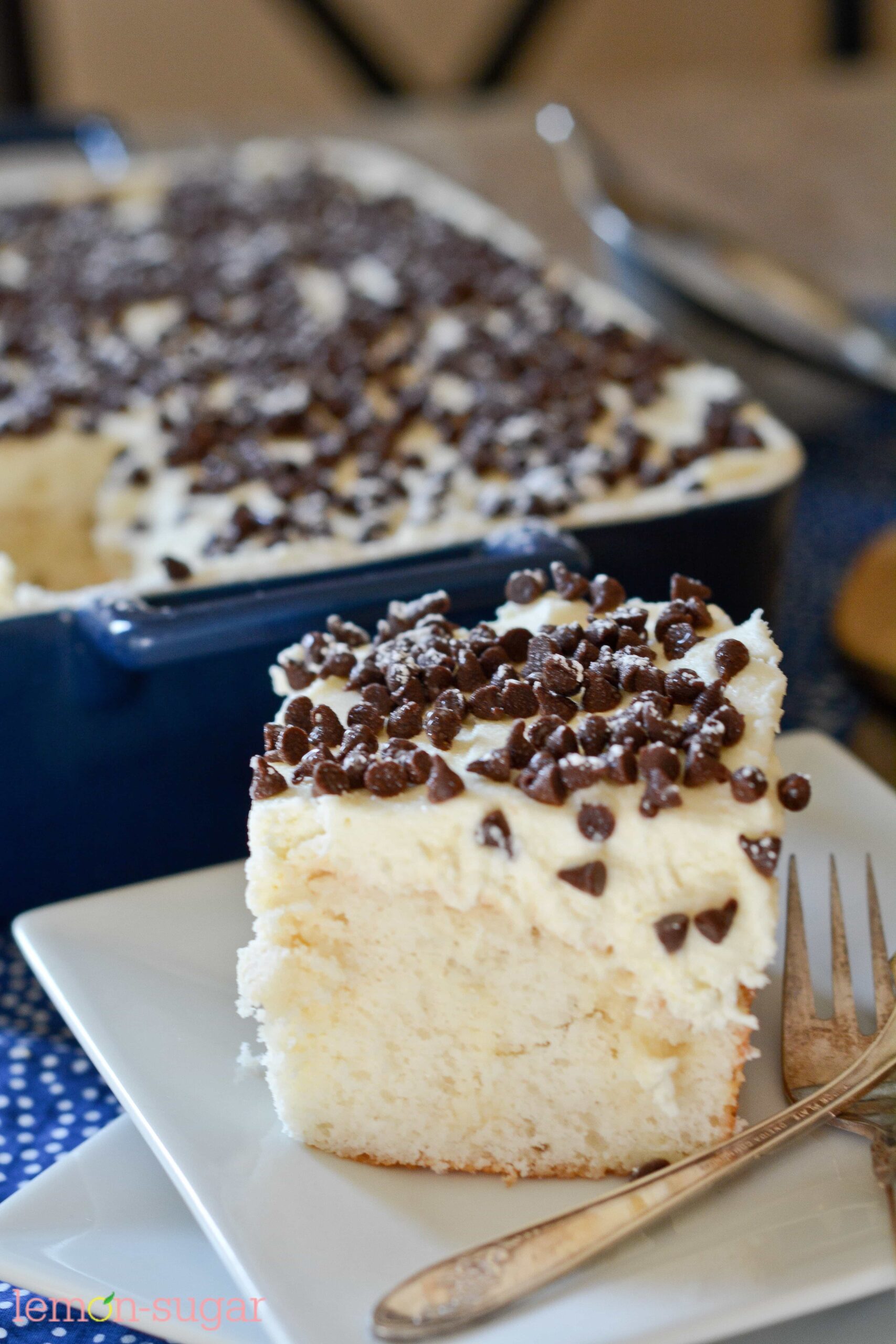 Cannoli Poke Cake
