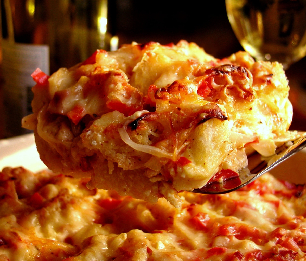 Caramelized Onion And Canadian Bacon Strata Recipe Cheese Food Caramelized Onion And Canadian Bacon Strata Recipe Cheese Food