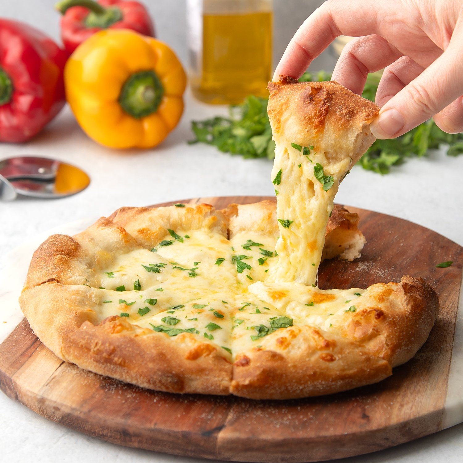 Cheesy Garlic Bread Pizza Cheesy Garlic Bread Pizza