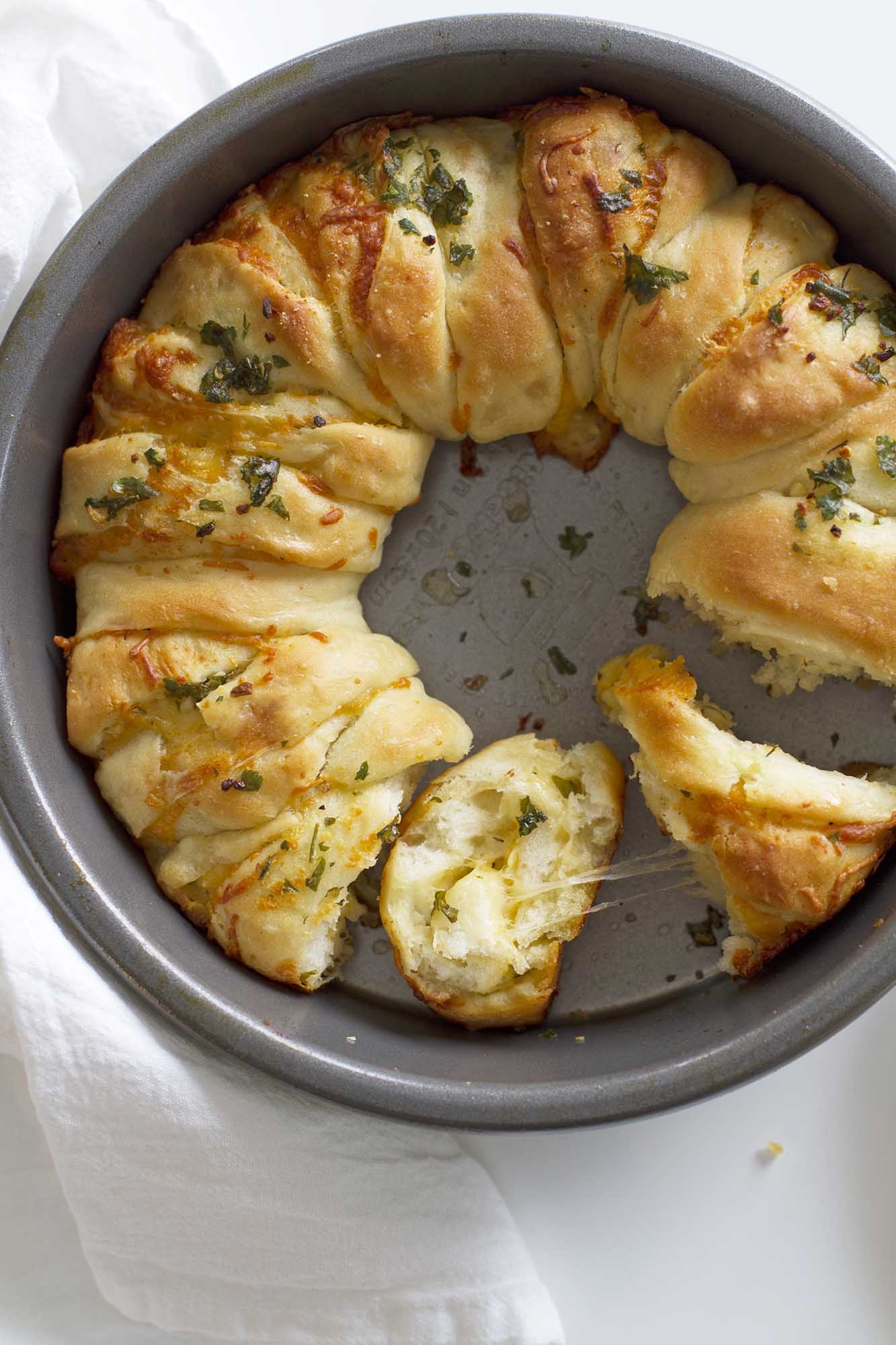 Cheesy Garlic Herb Pull Apart Bread Recipe Girl Versus Dough