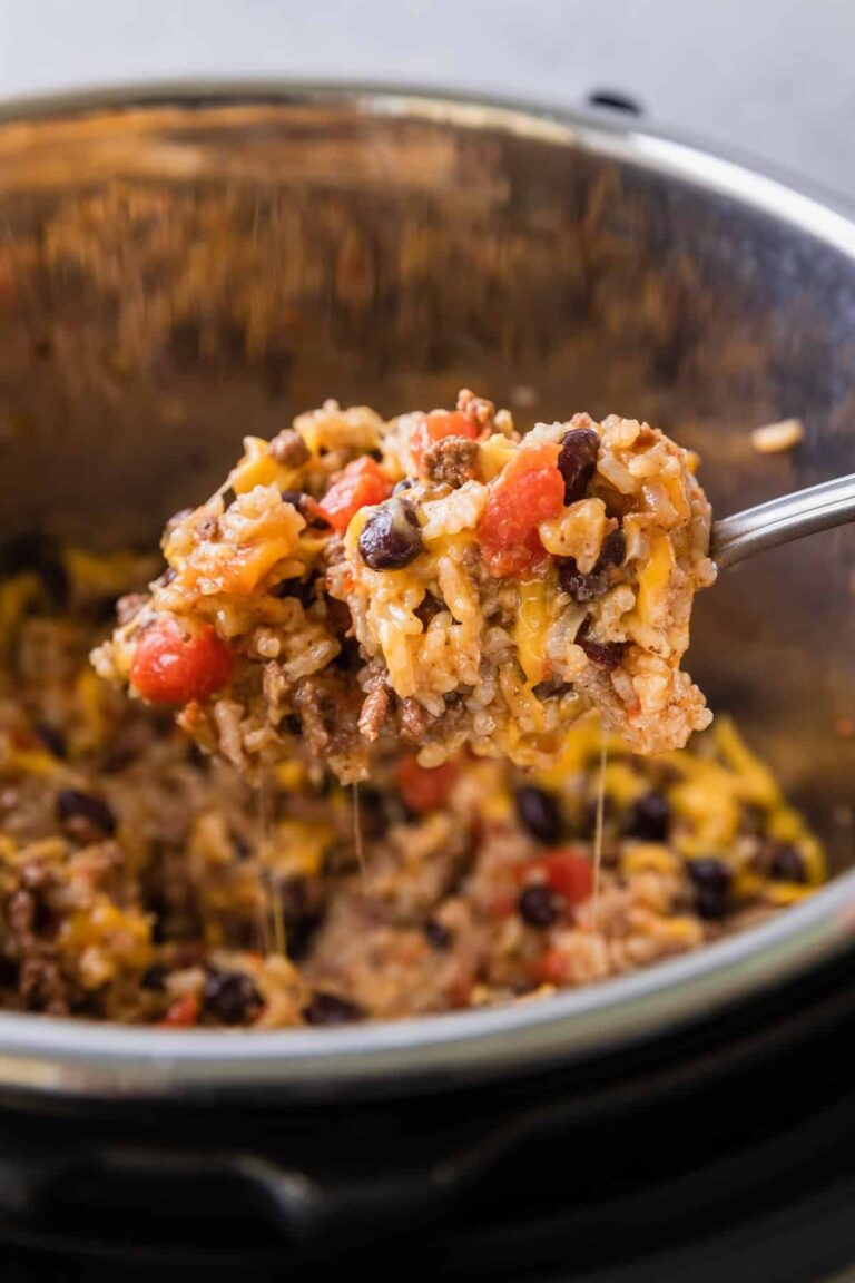 Cheesy Mexican Instant Pot Ground Beef And Rice The Travel Palate
