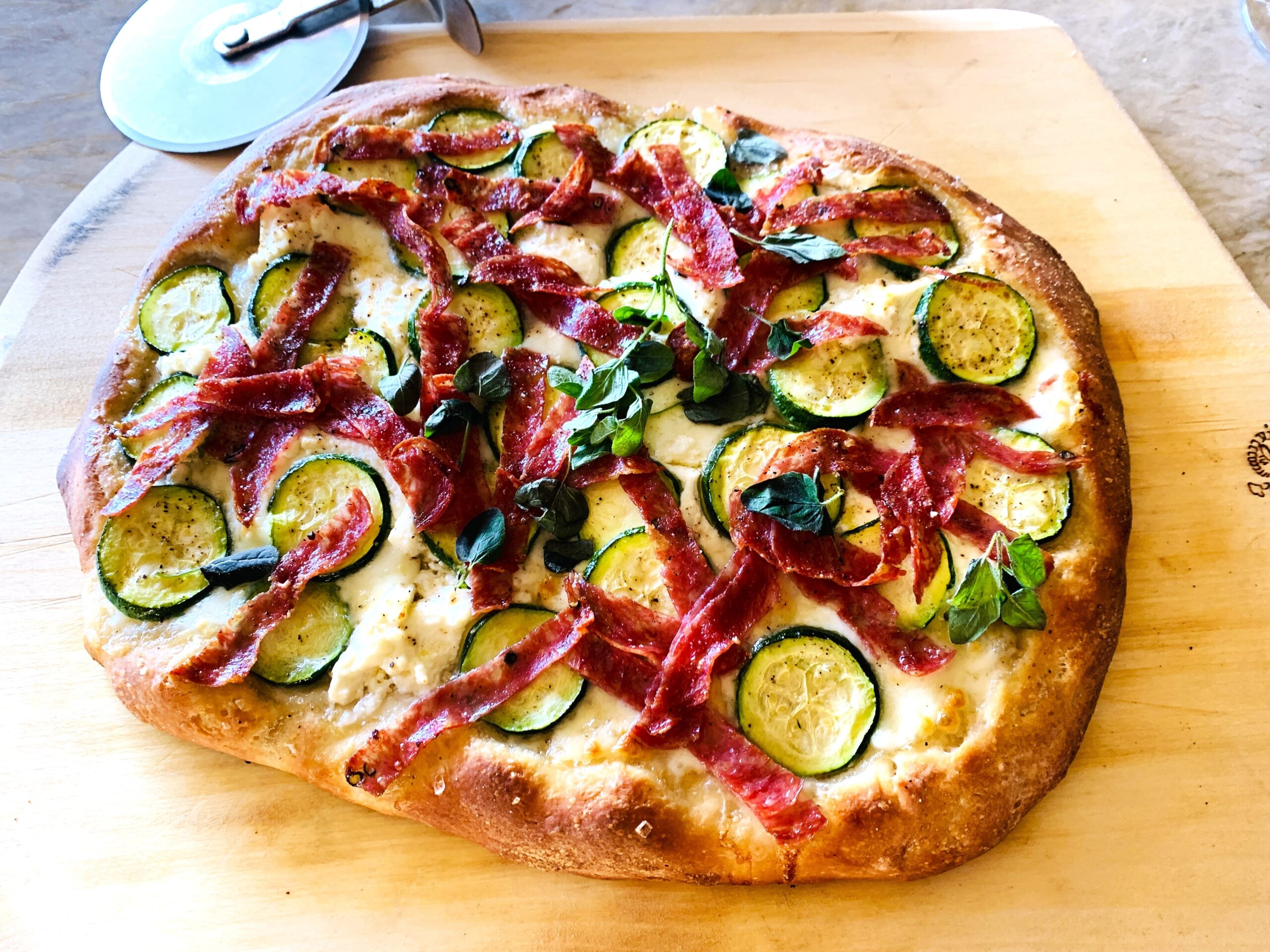Cheesy Zucchini And Soppressata Flatbread Recipe Live Love Laugh Food Cheesy Zucchini And Soppressata Flatbread Recipe Live Love Laugh Food