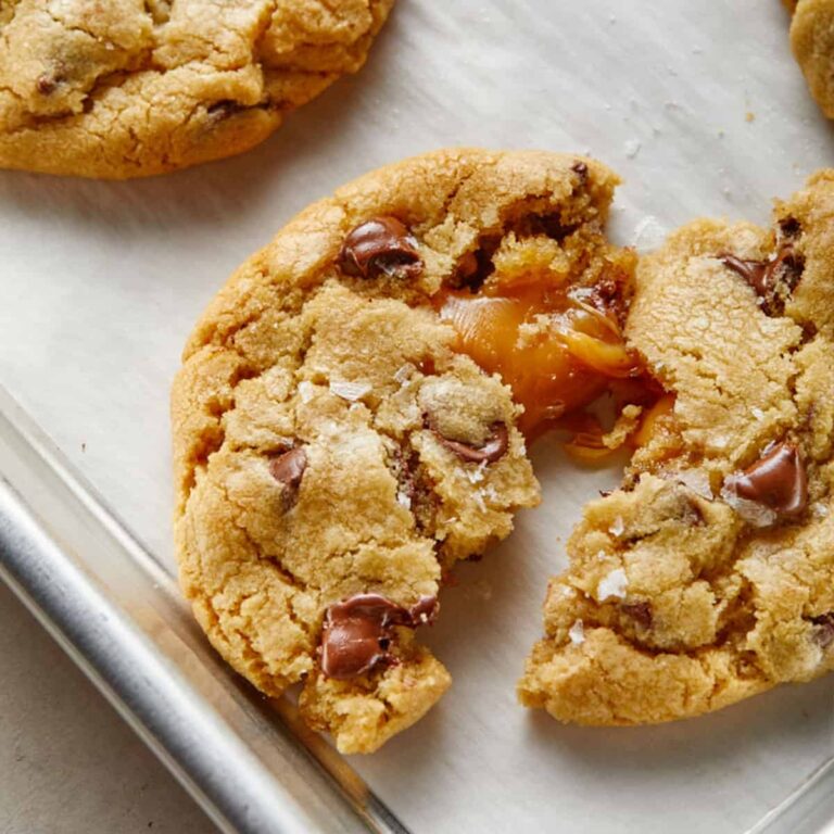 Chewy Salted Caramel Chocolate Chip Cookies