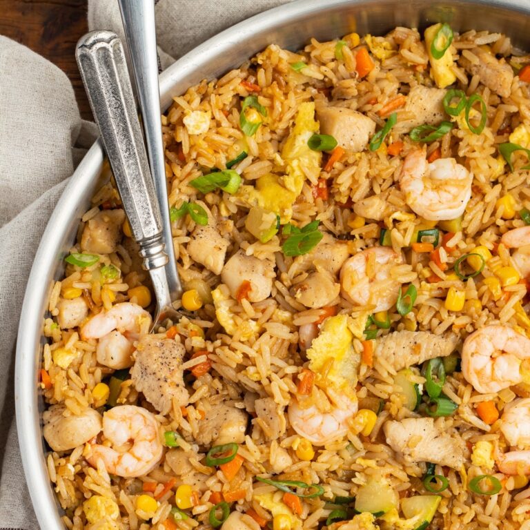 Chicken And Shrimp Fried Rice Sprinkled With Balance