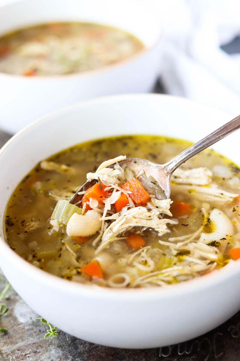 Chicken Bone Broth Soup Whole30 Friendly Fresh Water Peaches