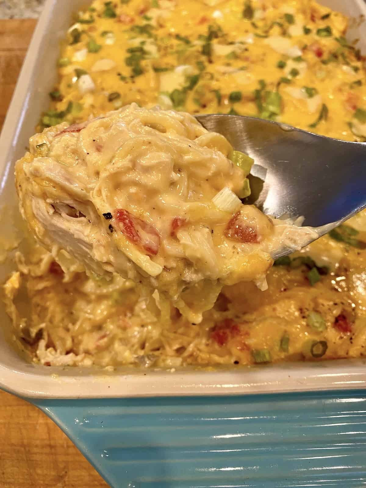 Chicken Spaghetti With Rotel And Velveeta Crinkled Cookbook