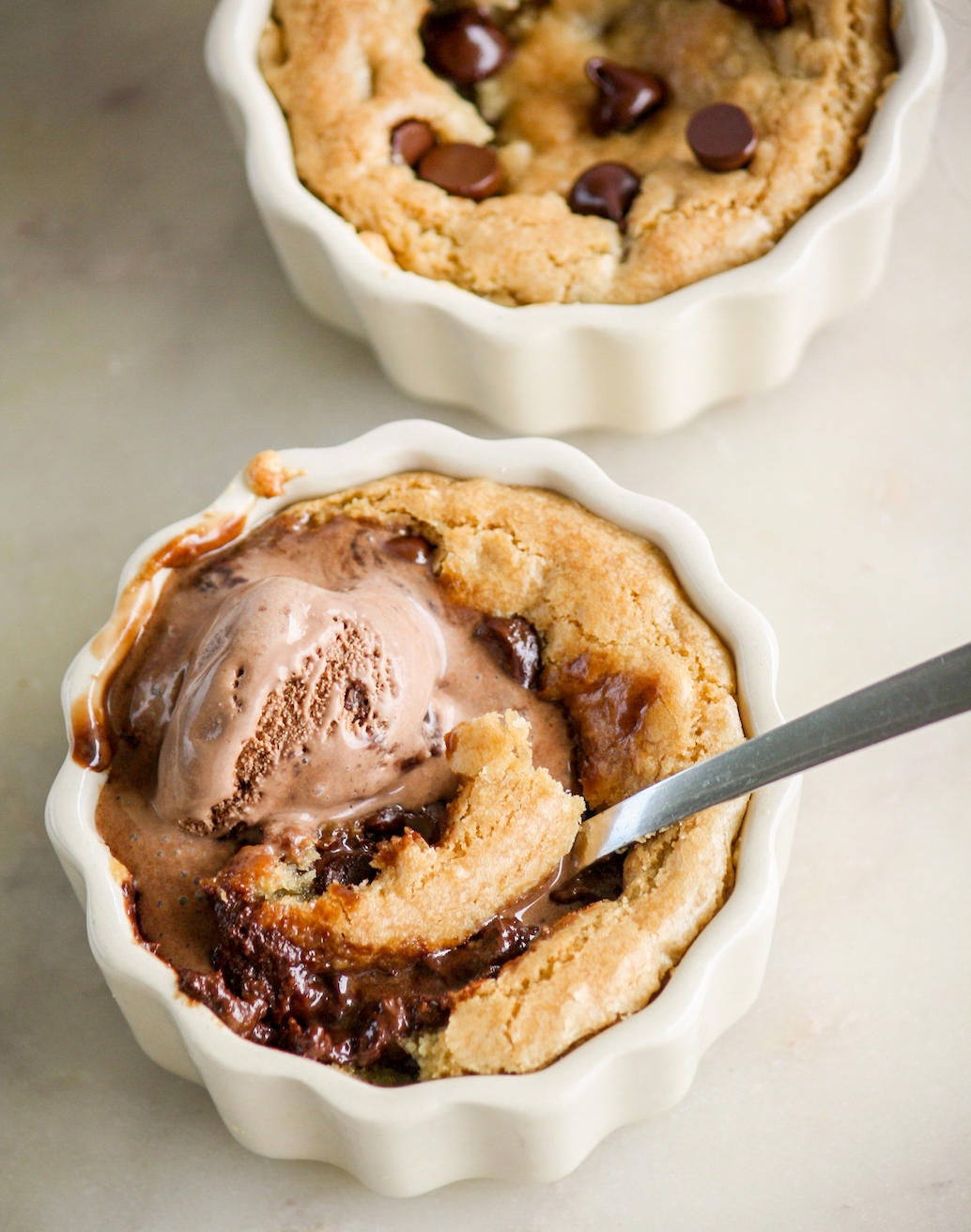 Chocolate Chip Cookie Pots For Two The Desserted Girl Chocolate Chip Cookie Pots For Two The Desserted Girl