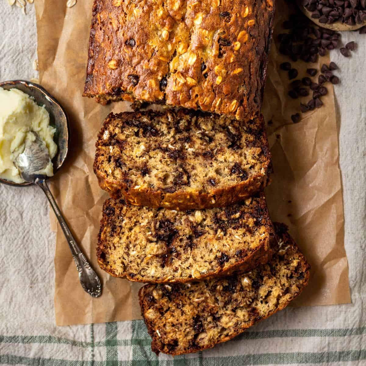 Chocolate Chip Oatmeal Banana Bread Sugar Snap Peas