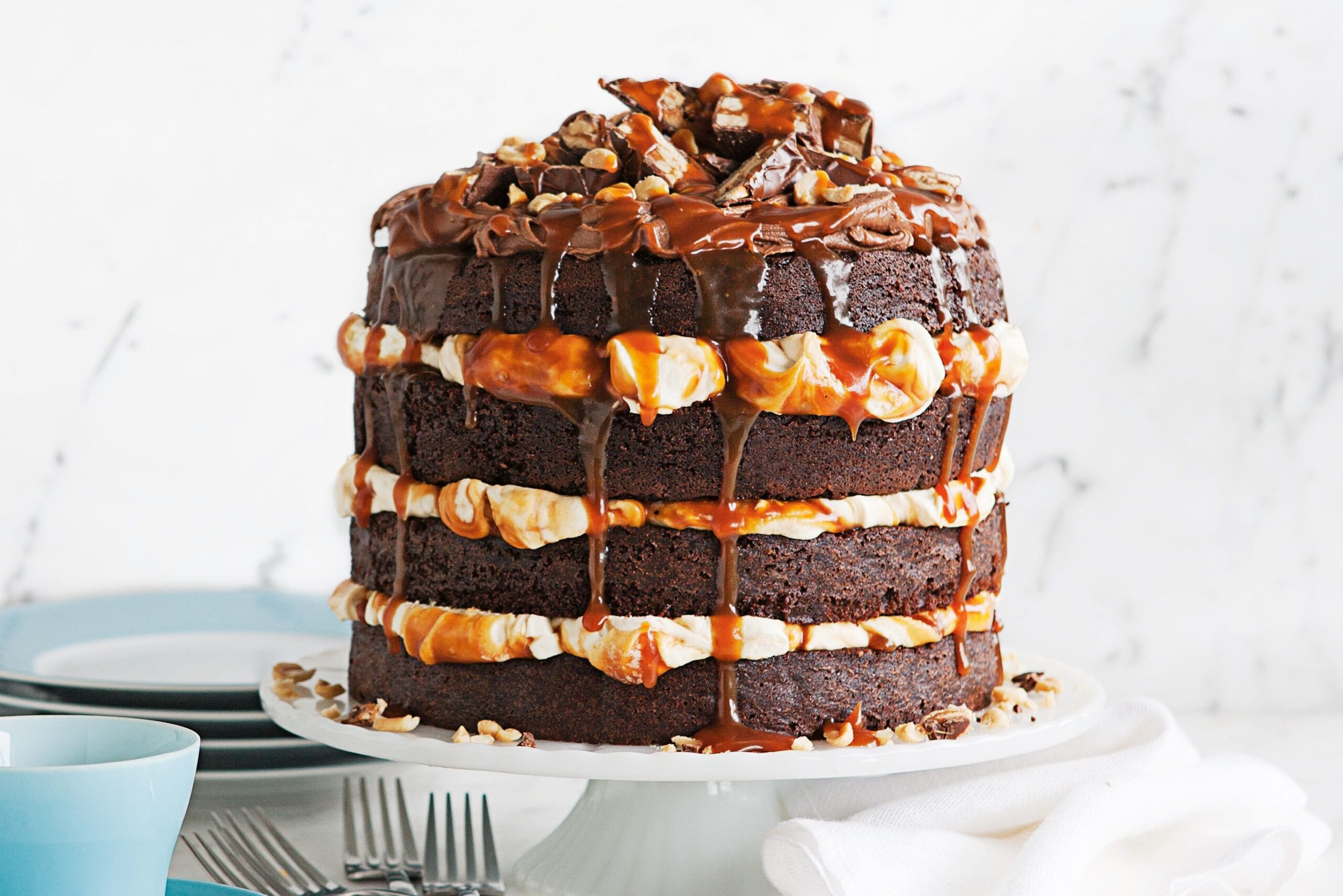 Chocolate Snickers Cake