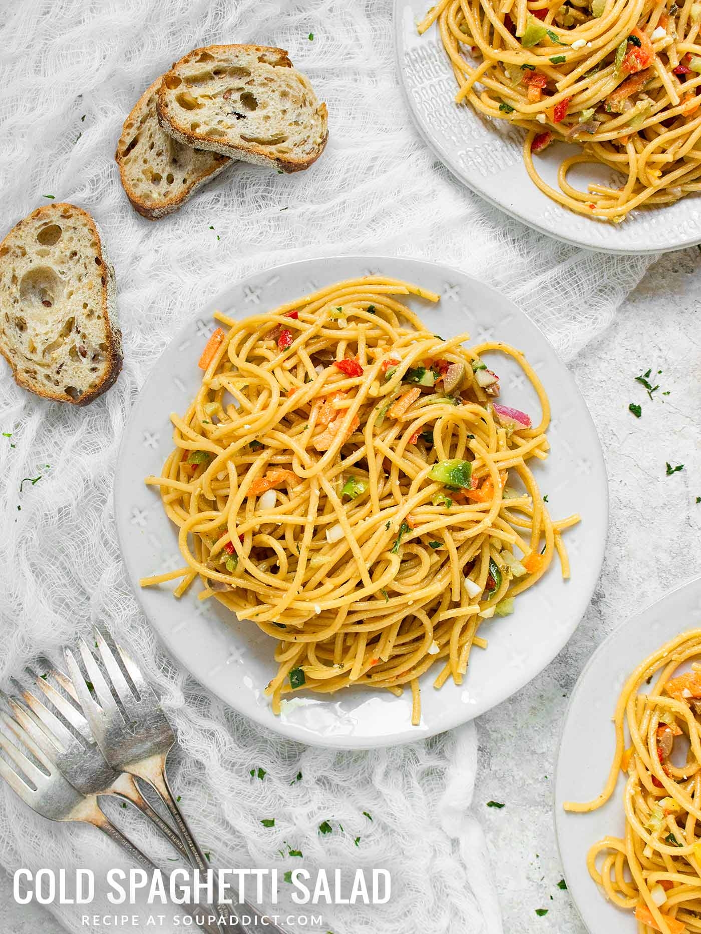 Cold Spaghetti Salad Summer Comfort Food SoupAddict Cold Spaghetti Salad Summer Comfort Food SoupAddict