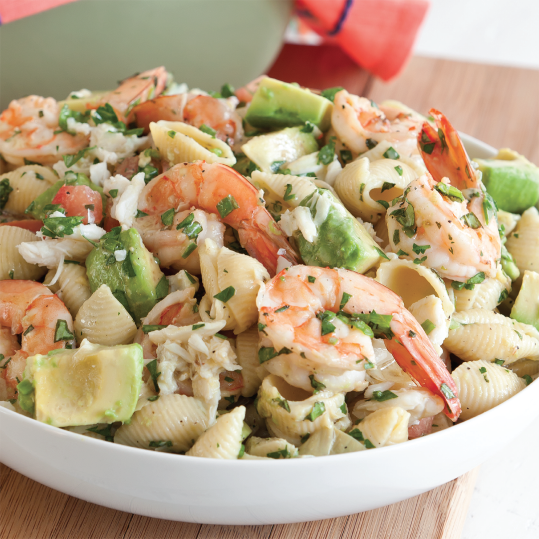 Crab Shrimp And Artichoke Pasta Salad With Lemon Basil Dressing Louisiana Cookin Crab Shrimp And Artichoke Pasta Salad With Lemon Basil Dressing Louisiana Cookin