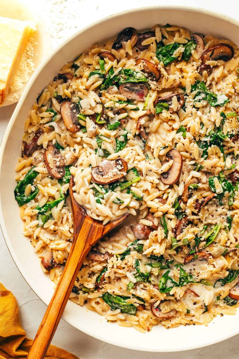Creamy Garlic Mushroom Orzo Gimme Some Oven