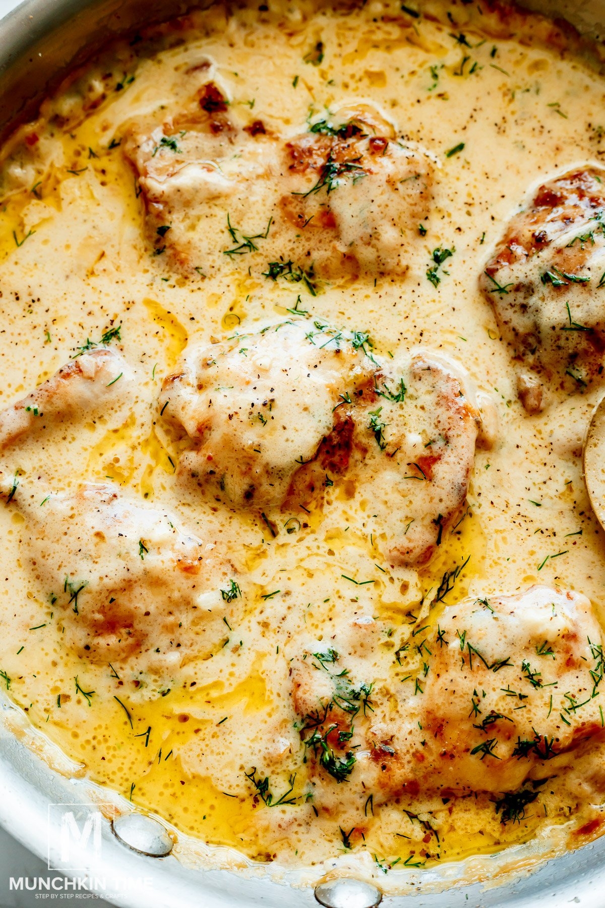 Creamy Oven Baked Chicken Thighs Munchkin Time