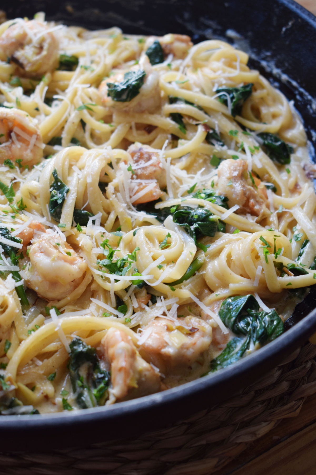 Creamy Shrimp Pasta With Spinach Julia s Cuisine Creamy Shrimp Pasta With Spinach Julia s Cuisine