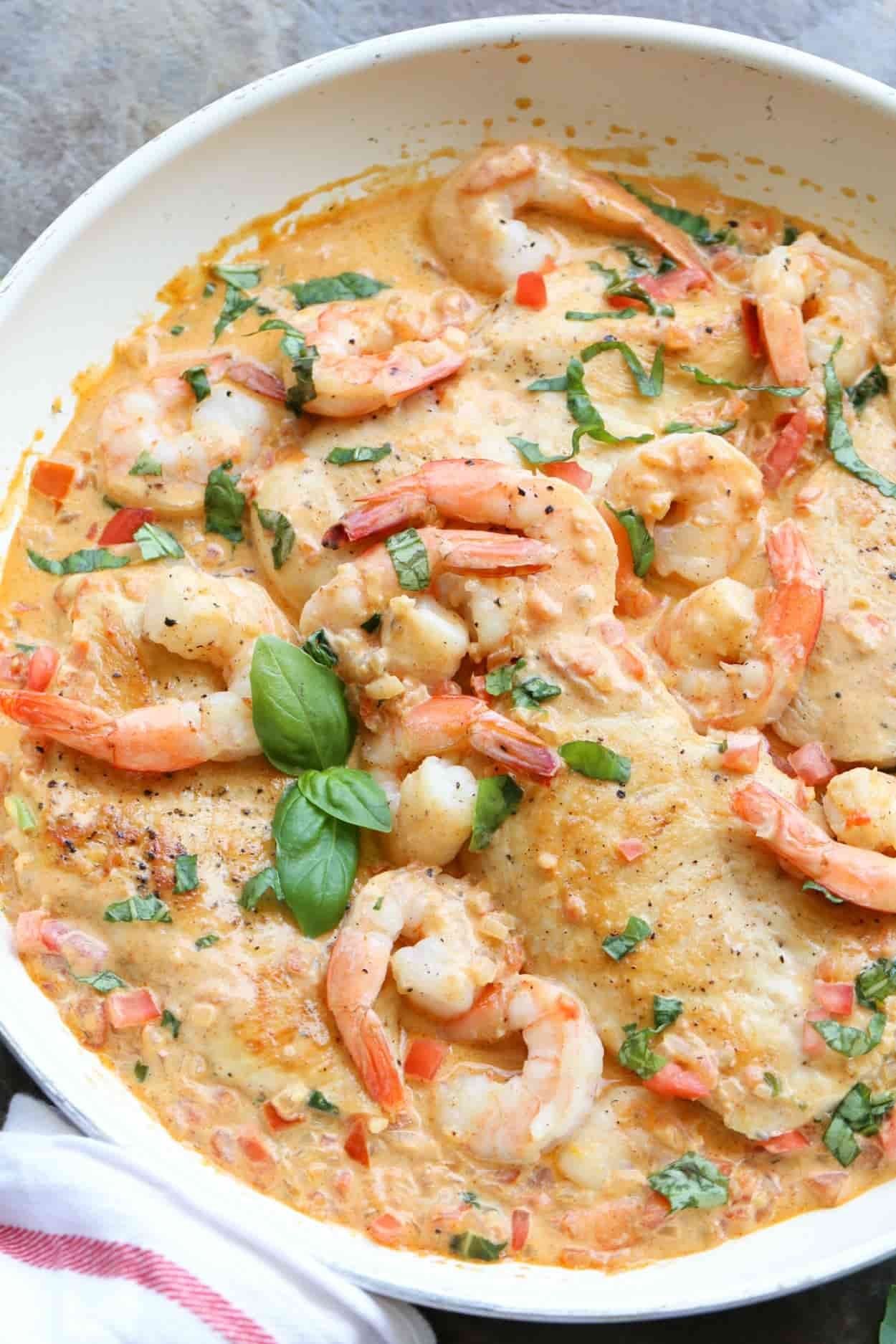 Creamy Shrimp Scampi With Chicken Valentina s Corner Creamy Shrimp Scampi With Chicken Valentina s Corner