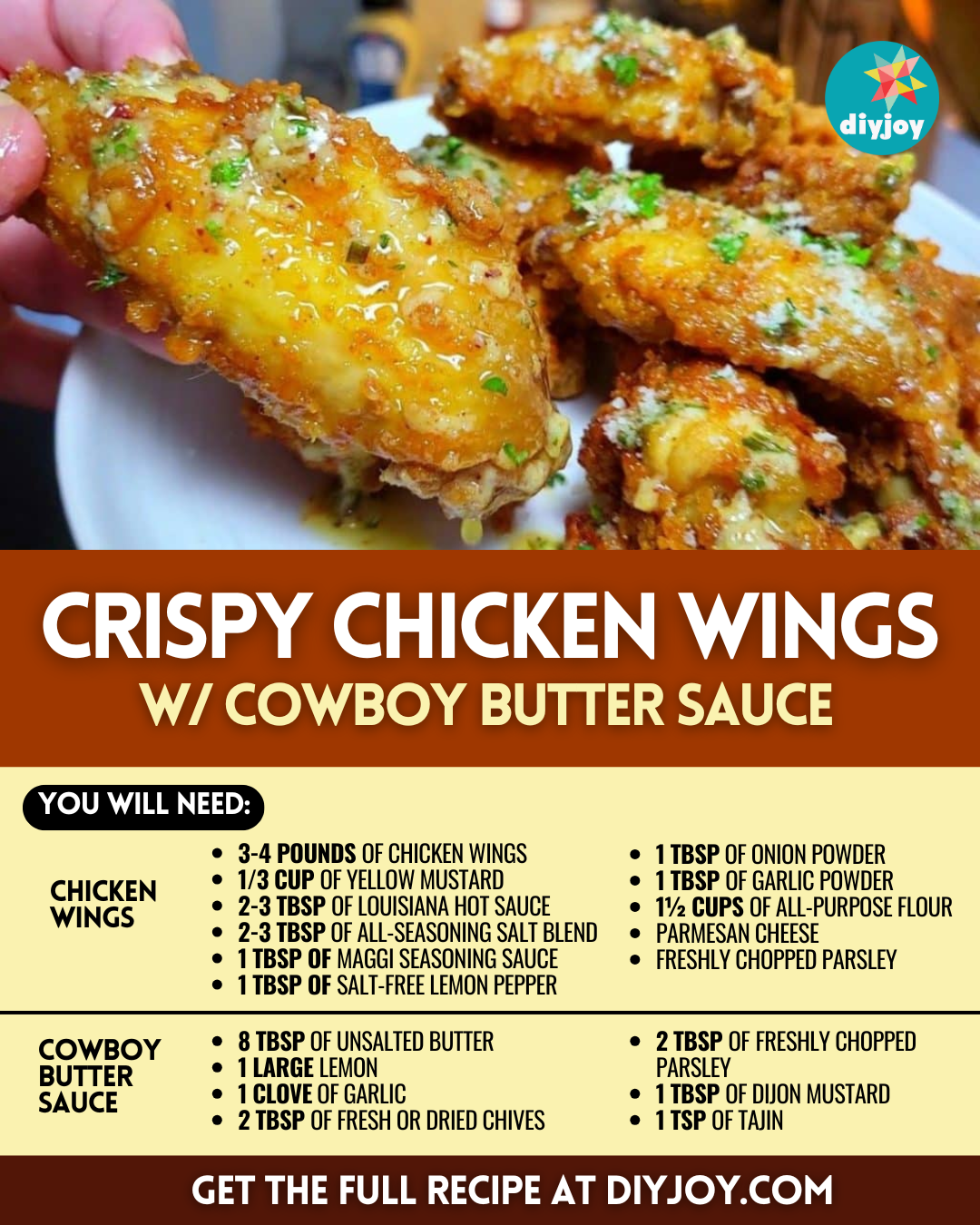 Crispy Chicken Wings W Cowboy Butter Sauce Recipe DIY Joy