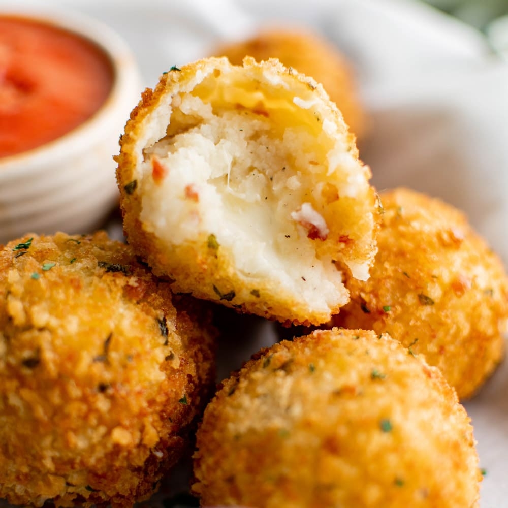 Crispy Fried Potato Cheese Balls Yellow Bliss Road