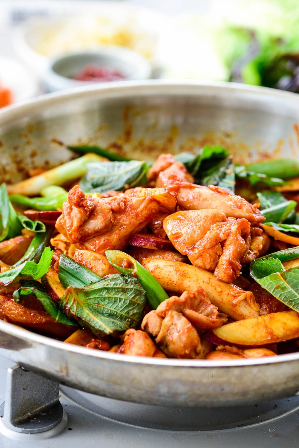 Dakgalbi Stir fried Spicy Chicken Korean Bapsang Dakgalbi Stir fried Spicy Chicken Korean Bapsang