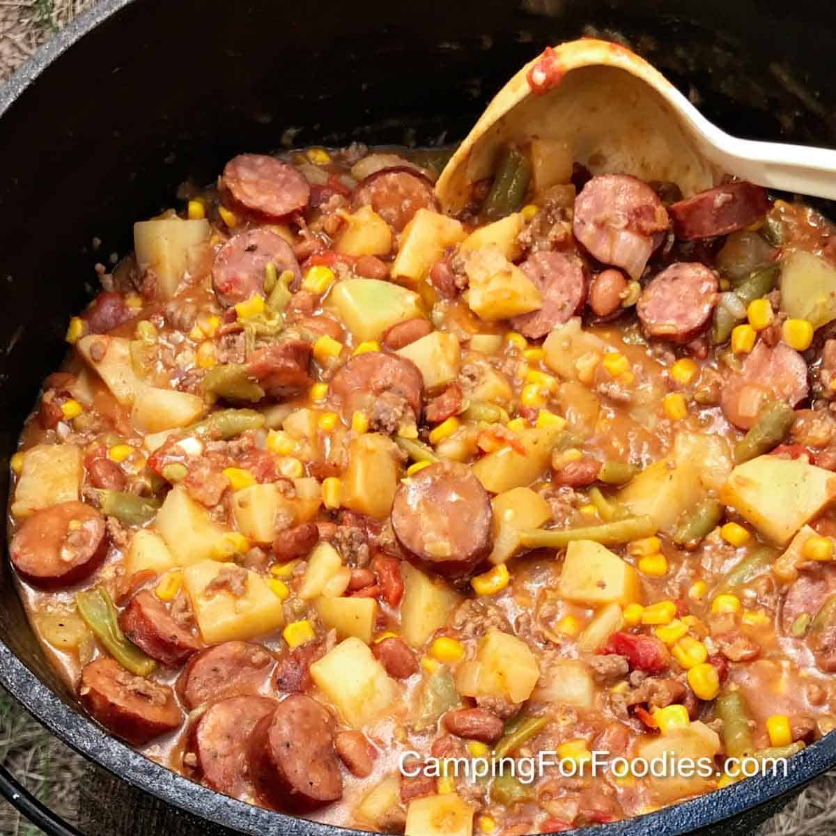 Dutch Oven Cowboy Stew Easy Hearty Delicious One Pot Camping Meal