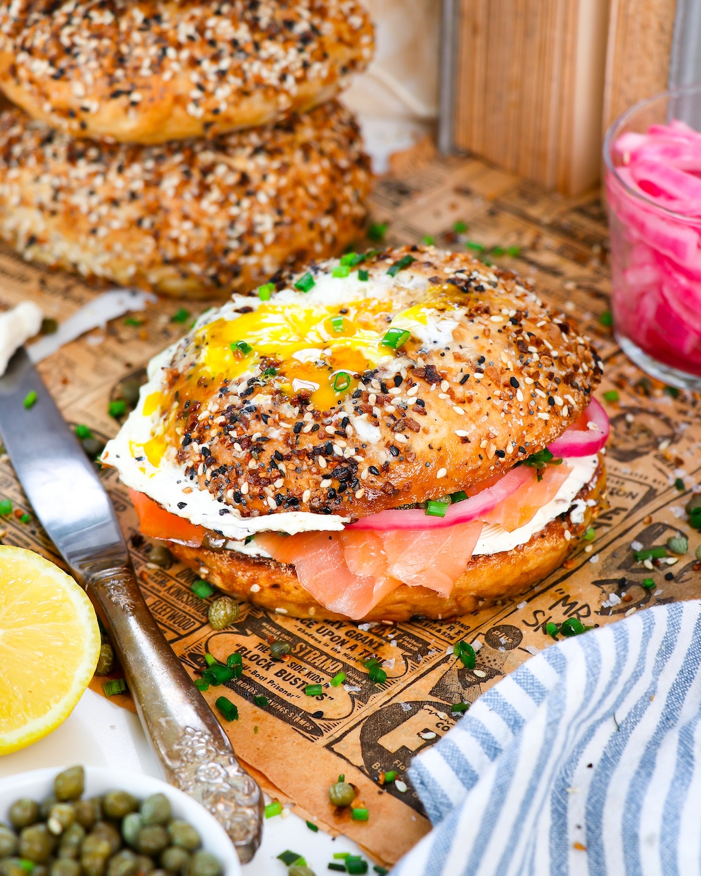Easy Breakfast Egg N Hole Lox Bagels BRIGHT MOMENT CO 