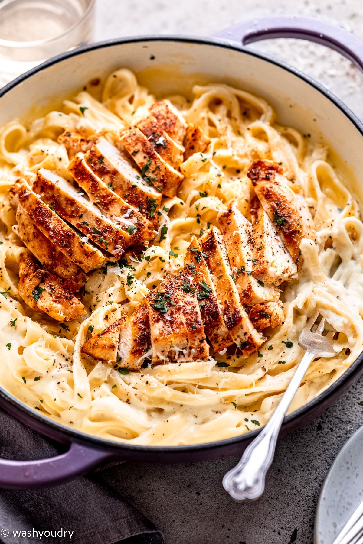 EASY Chicken Alfredo Recipe I Wash You Dry