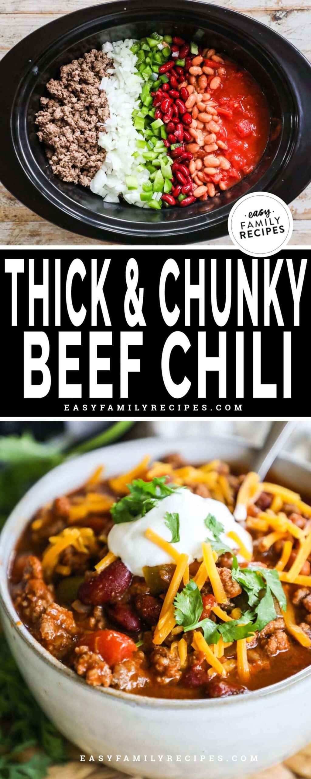 Easy Crock Pot Chili Best Thick Chunky Beef Chili Easy Family Recipes