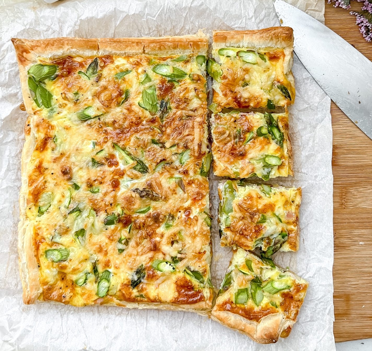 Easy Flaky Cheesy Spring Puff Pastry Breakfast Right Back Spatula
