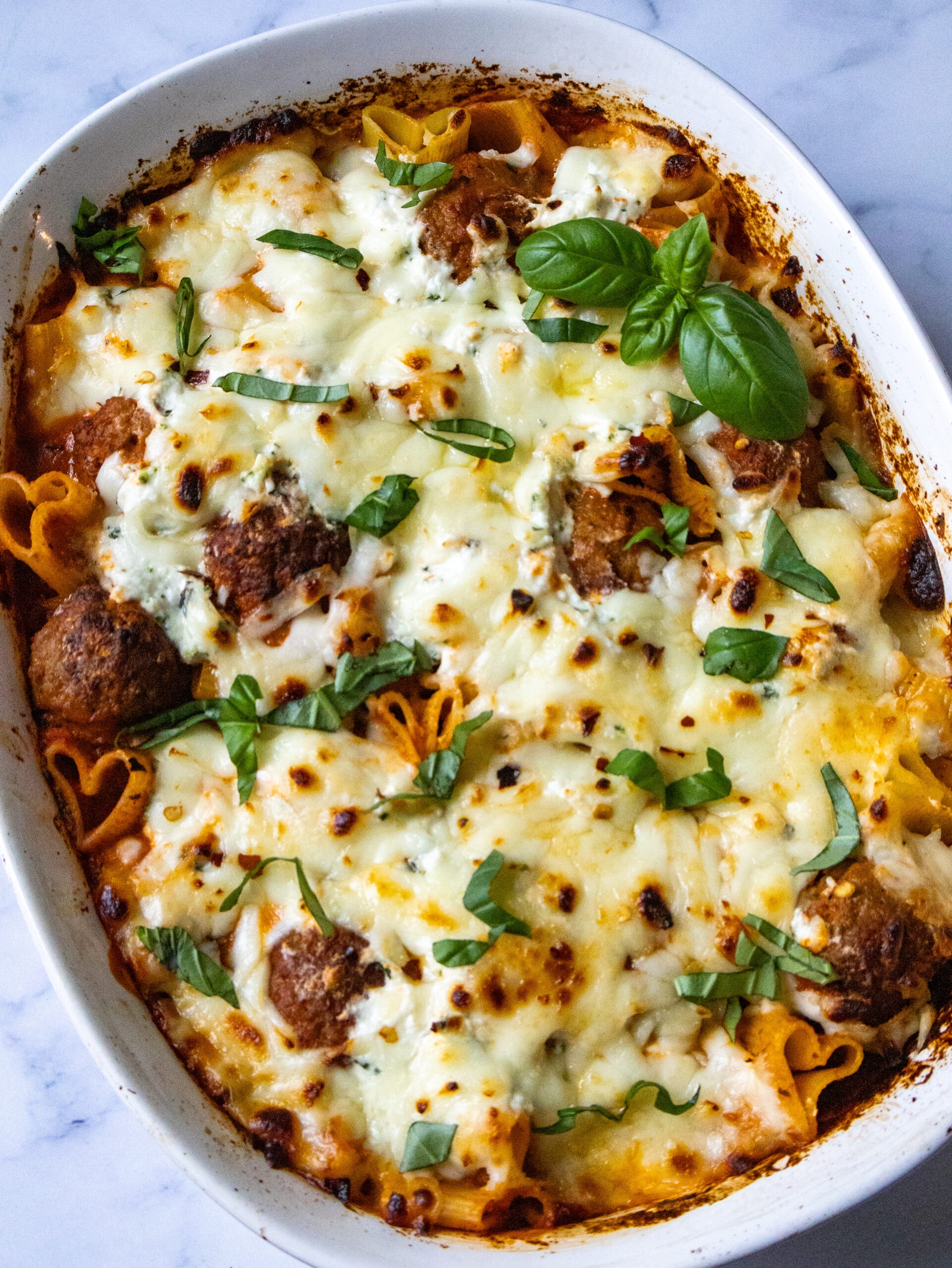 Easy Meatball And Rigatoni Bake with Frozen Meatballs A Toasted Crumb