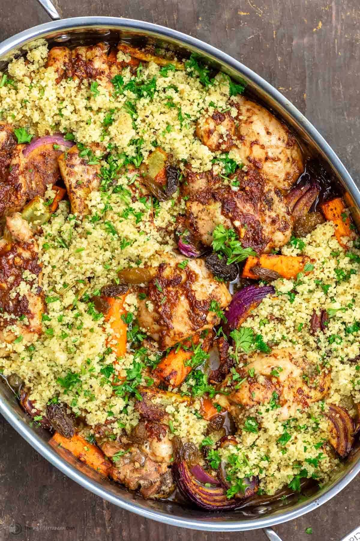 Easy Moroccan Chicken Couscous L The Mediterranean Dish