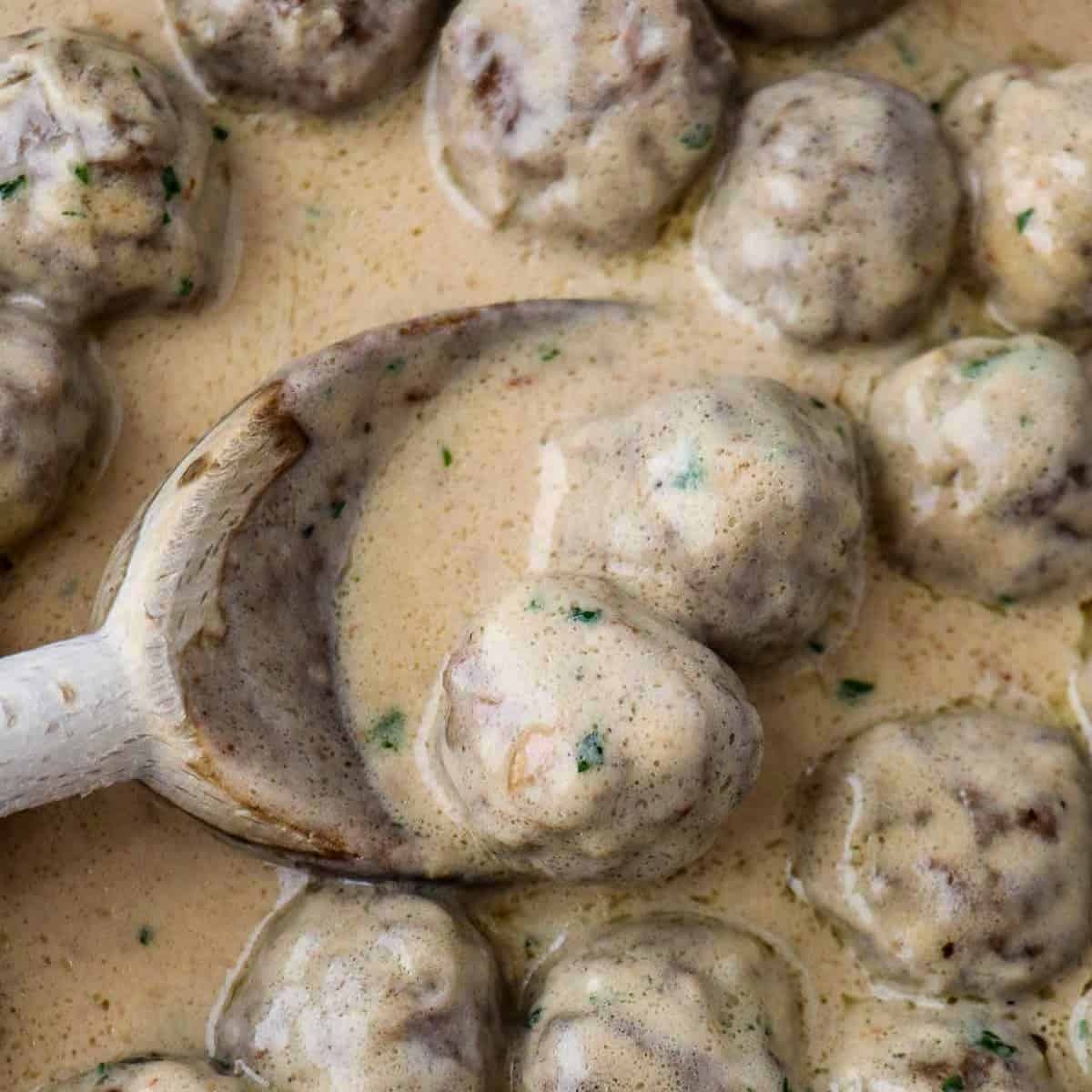Easy Swedish Meatball Sauce Perfect For Frozen Meatballs True North Kitchen