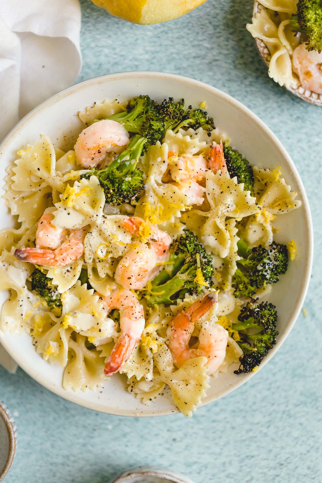 Farfalle Pasta With Shrimp Roasted Broccoli Lemon And Parmesan Andie Mitchell Farfalle Pasta With Shrimp Roasted Broccoli Lemon And Parmesan Andie Mitchell