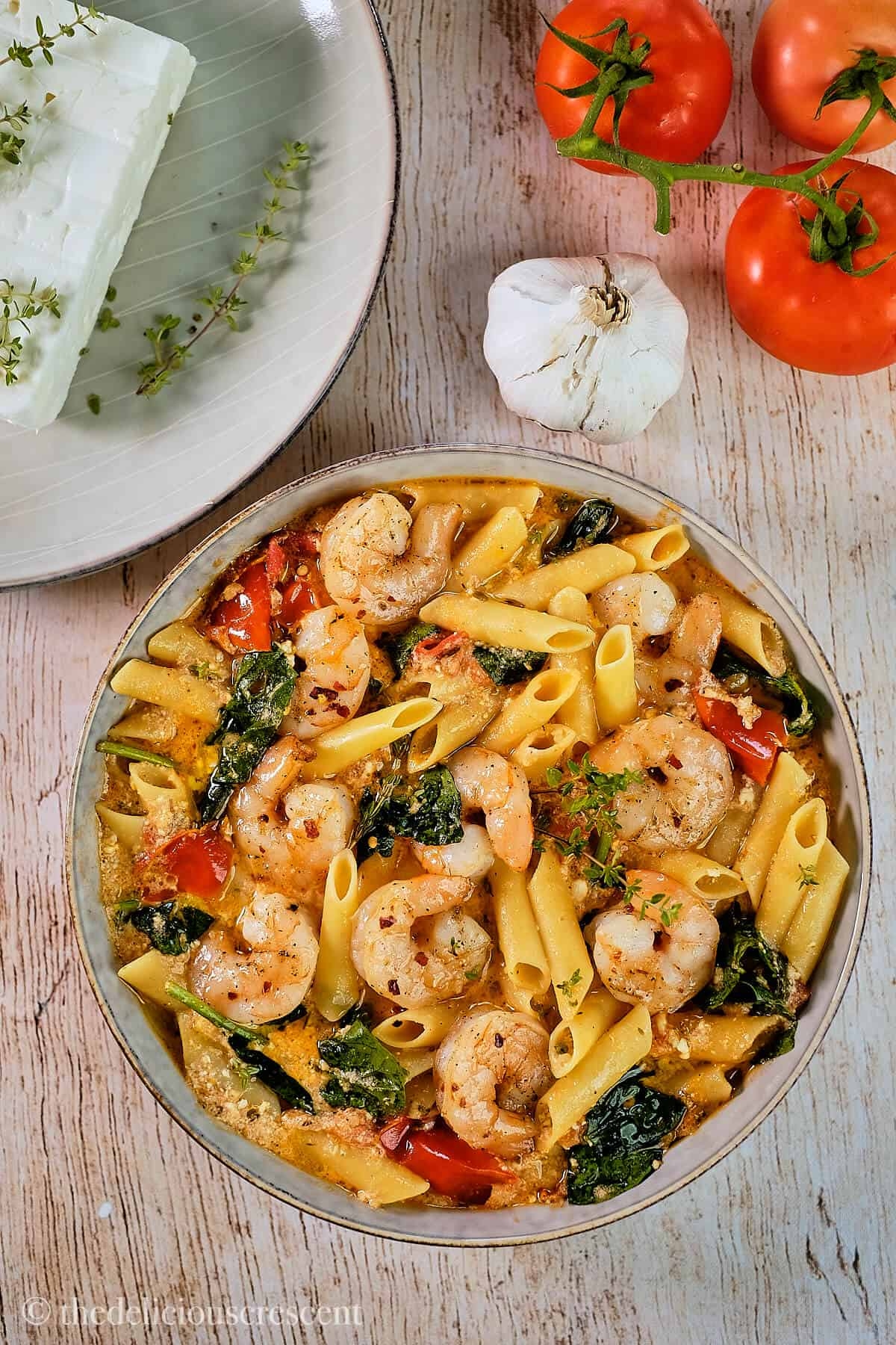 Feta Cheese Pasta With Shrimp The Delicious Crescent Feta Cheese Pasta With Shrimp The Delicious Crescent
