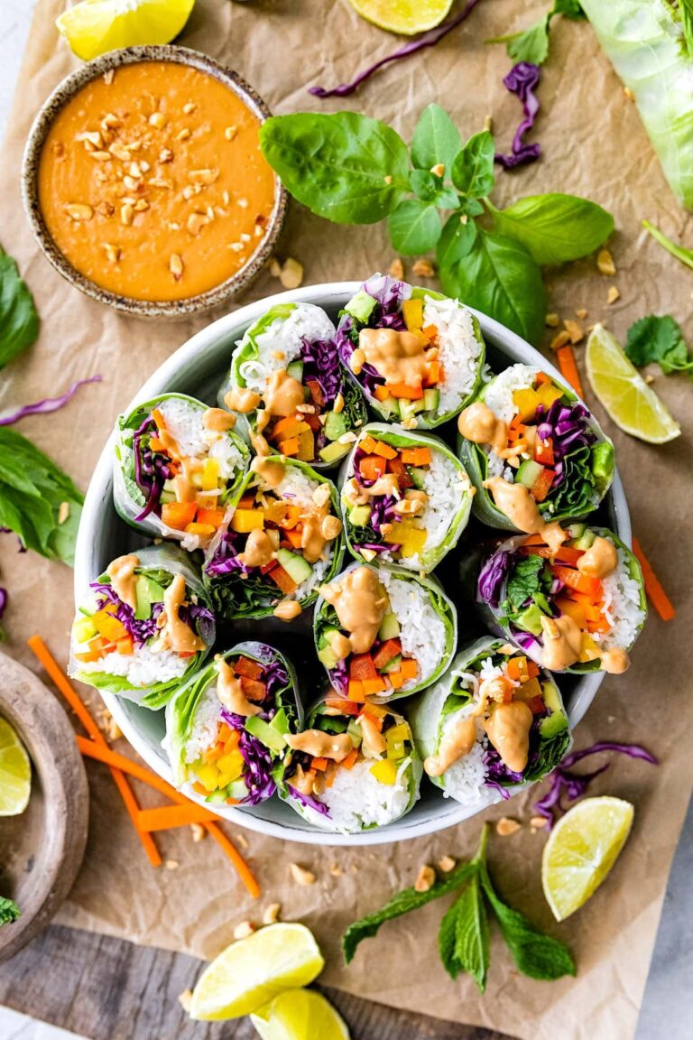 Fresh Spring Rolls Peanut Sauce Two Peas Their Pod