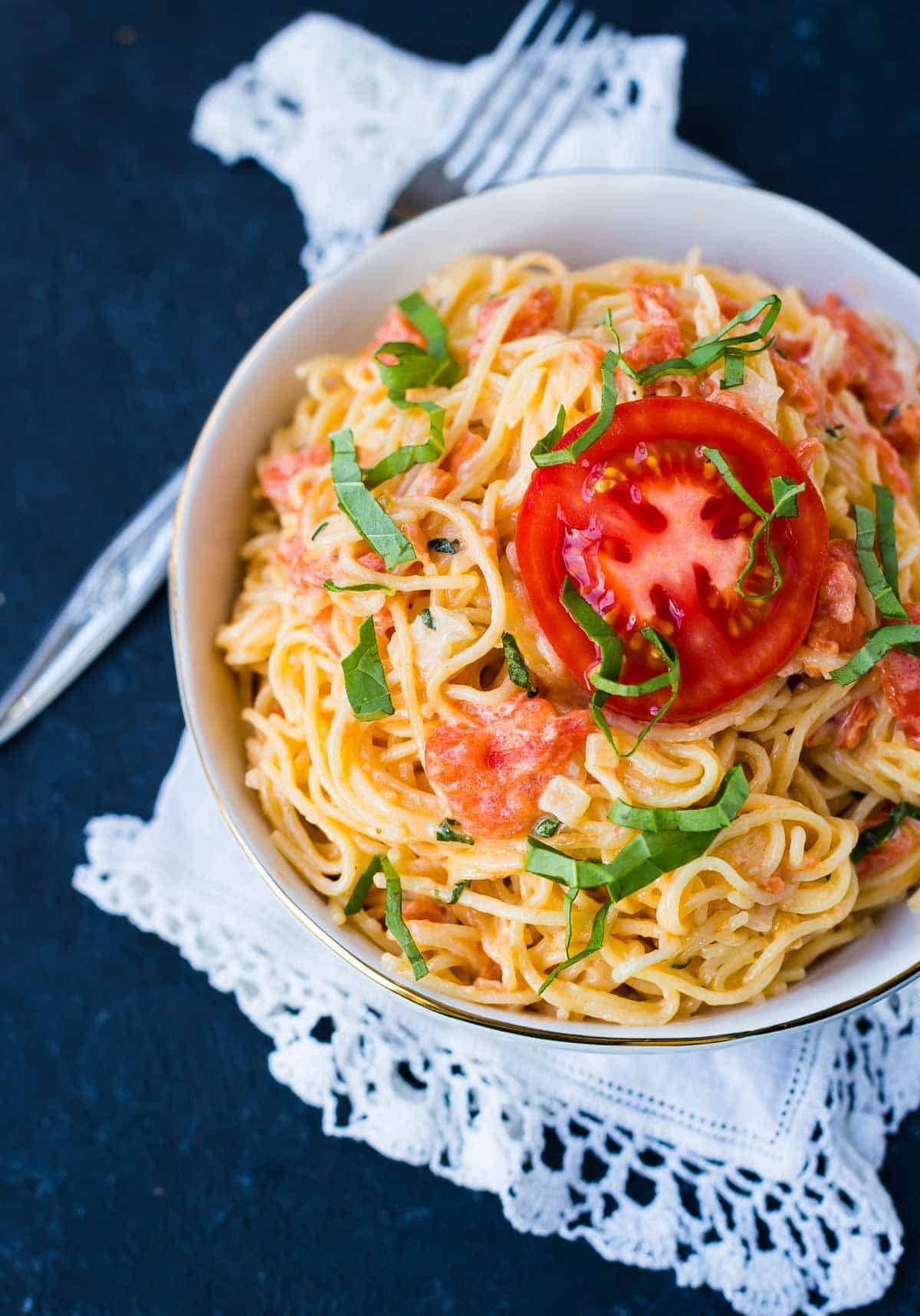 Fresh Tomato Cream Sauce With Angel Hair Pasta Pink Pasta Recipe Rachel Cooks Fresh Tomato Cream Sauce With Angel Hair Pasta Pink Pasta Recipe Rachel Cooks